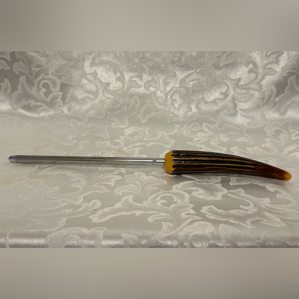 Vintage Knife Sharpener With Bakelite Antler Handle, 12.5 Inches